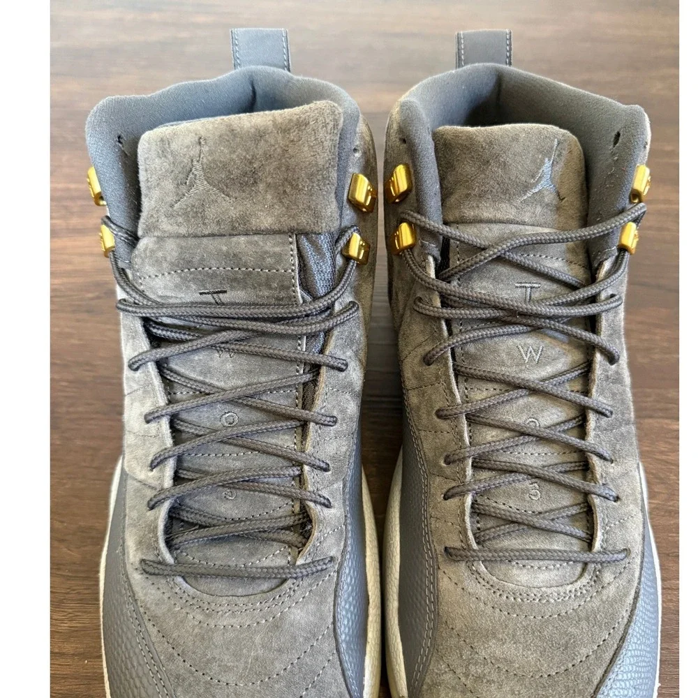 Nike Air Jordan 12 Retro Sneakers Suede Dark Grey/Wolf Grey 130690-005 US 11.5